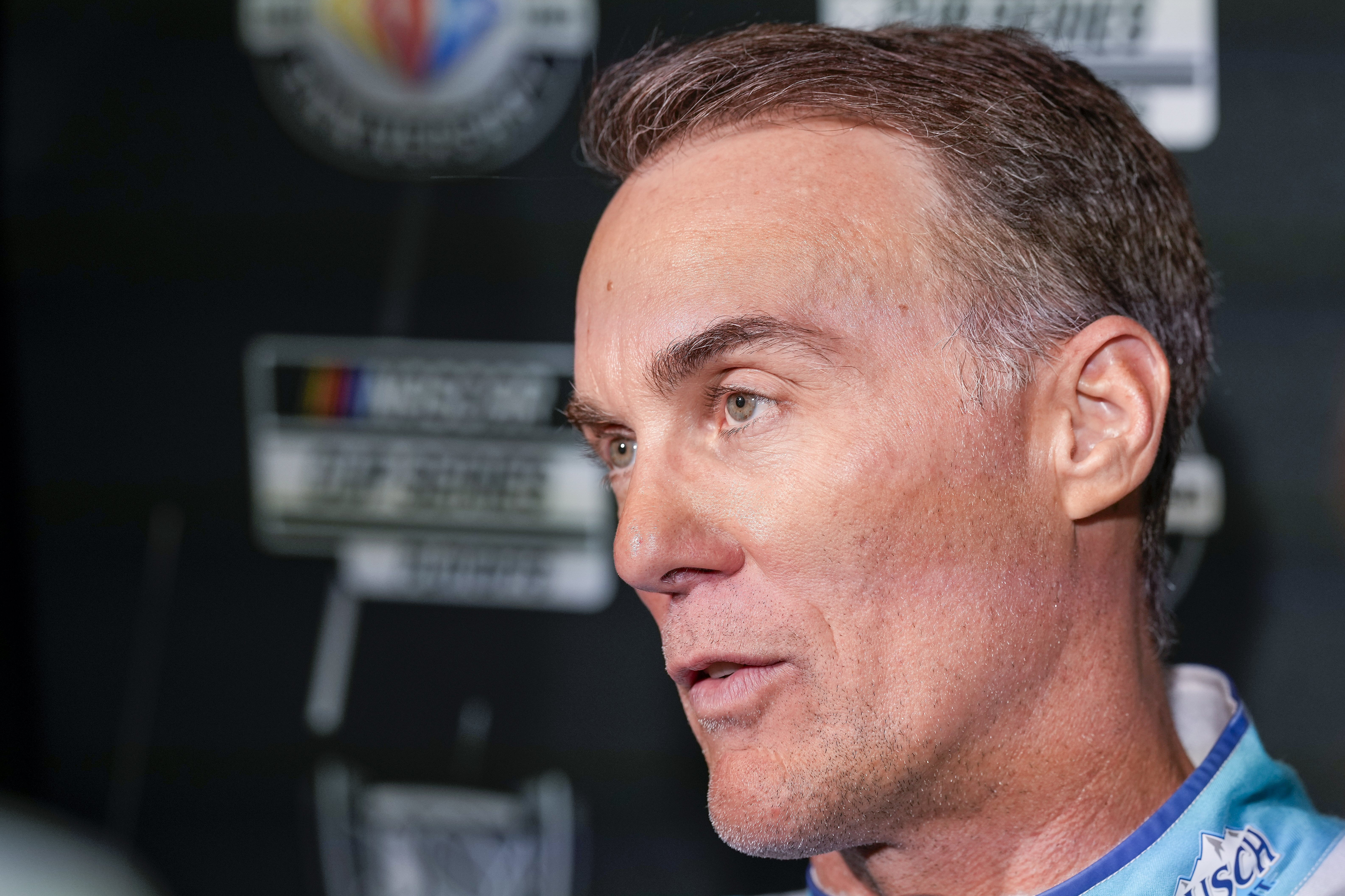 Kevin Harvick answers questions from the media at the Charlotte Convention Center. Source: Imagn